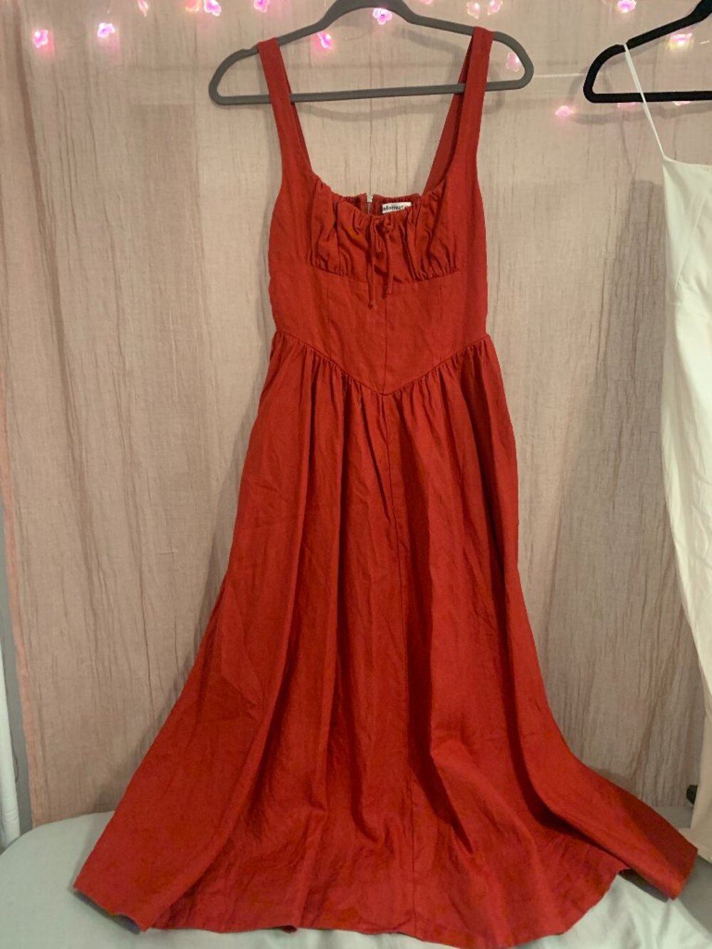Reformation Balia Red Linen Maxi Dress Size 4 - Picture 3 of 5